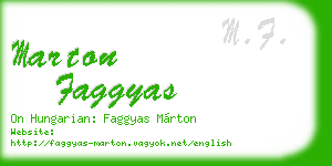 marton faggyas business card
